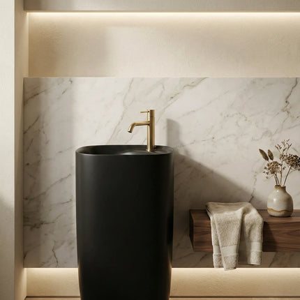 Lavoar freestanding ceramic H18-CBK-M negru mat, formă ovală