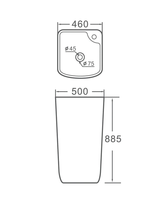 Lavoar freestanding ceramic H18 – alb lucios, formă ovală