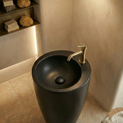 Lavoar freestanding ceramic H20-CBK-M – negru mat, formă conică