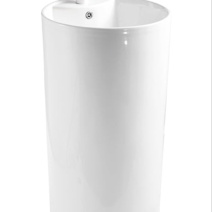 Lavoar freestanding ceramic H22 – alb lucios, formă rotundă elegantă