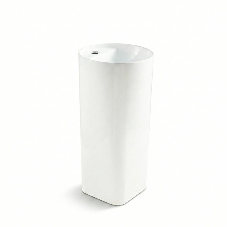 Lavoar ceramic freestanding H24 – alb lucios, design minimalist