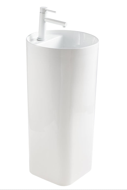 Lavoar ceramic freestanding H24 – alb lucios, design minimalist