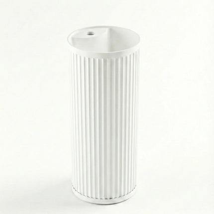 Lavoar freestanding ceramic H25 – alb lucios, design canelat vertical