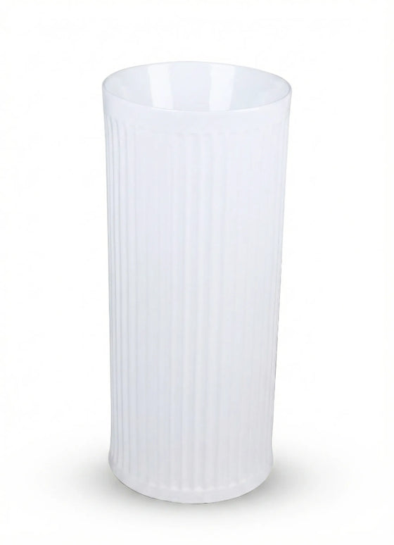 Lavoar freestanding ceramic H25B – alb lucios, design canelat vertical