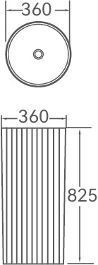 Lavoar freestanding ceramic H25B – alb lucios, design canelat vertical