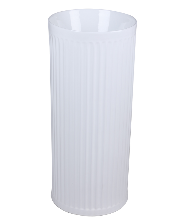 Lavoar freestanding ceramic H25B – alb lucios, design canelat vertical