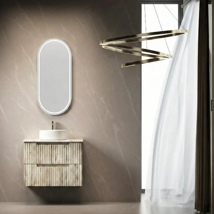 Oglindă baie LED 50x100 cm ovală, 3 nuanțe de lumină, anti-aburire și touch control J-3055