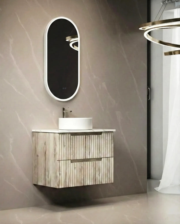 Oglindă baie LED 50x100 cm ovală, 3 nuanțe de lumină, anti-aburire și touch control J-3055