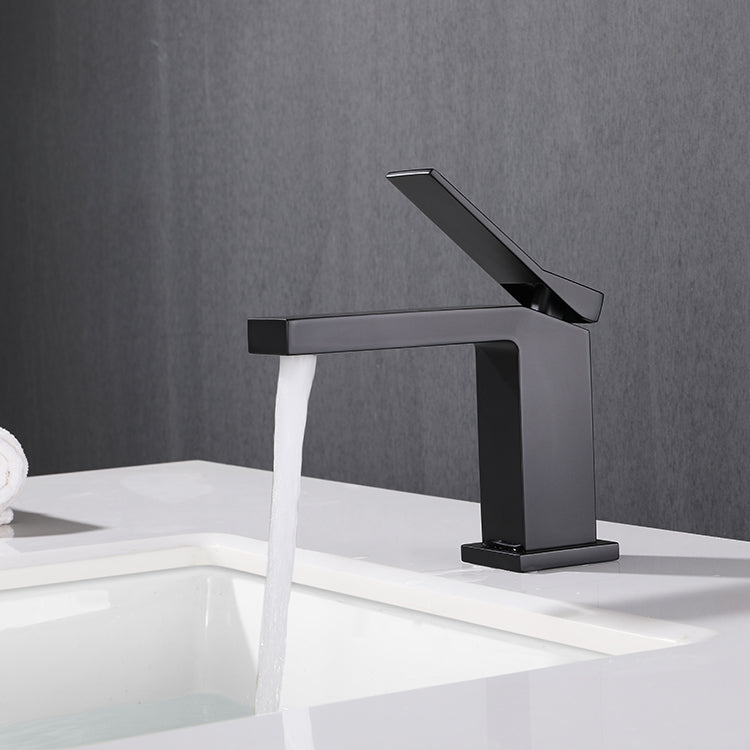 Baterie lavoar geometrica inox premium, finisaj negru mat