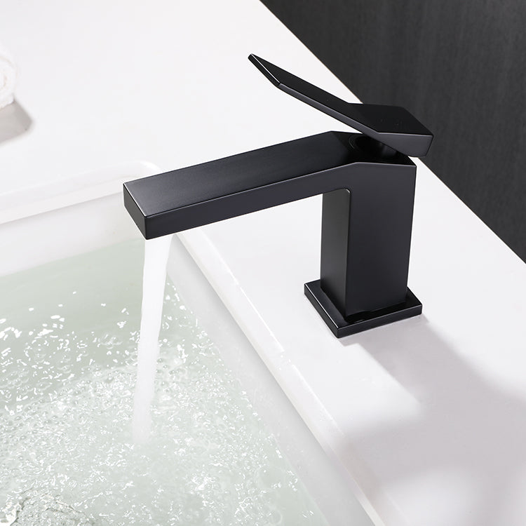 Baterie lavoar geometrica inox premium, finisaj negru mat