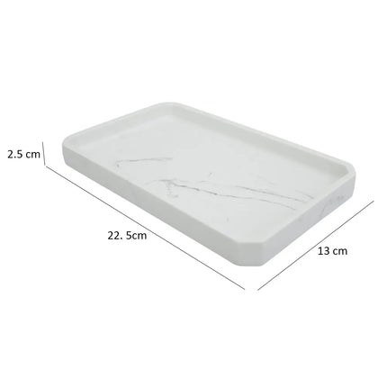Set 3 piese accesorii de baie alb marmurat