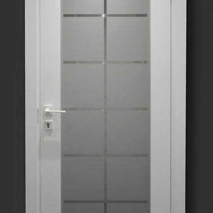 Ușă interior Loft Porto – Alb mat vopsit cu sticlă