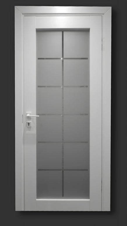 Ușă interior Loft Porto – Alb mat vopsit cu sticlă