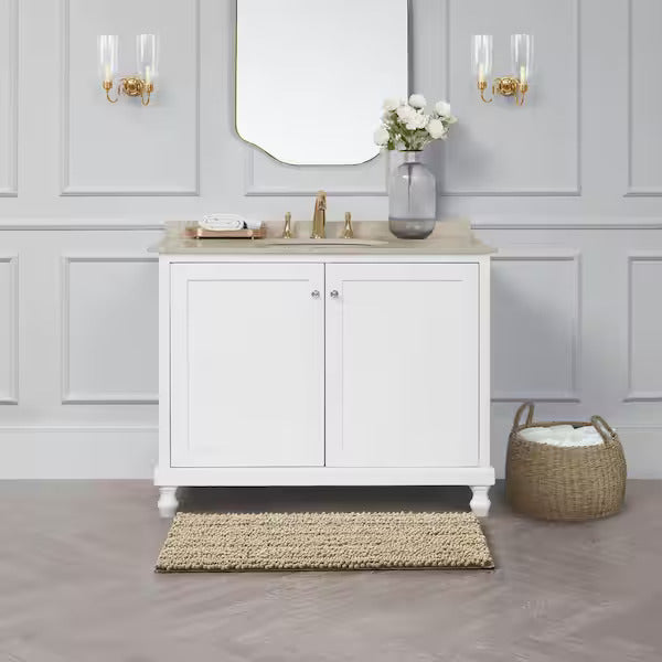 Covoraș baie din Chenille moale, strat antiderapant, 45×70 cm, Bej