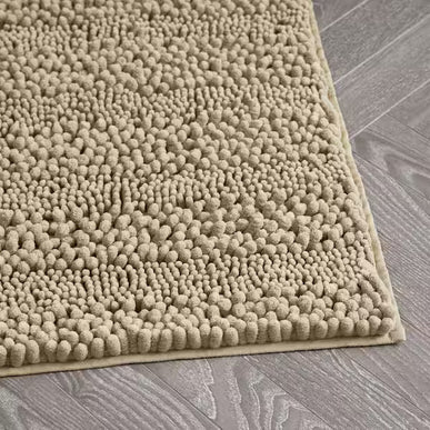 Covoraș baie din Chenille moale, strat antiderapant, 45×70 cm, Bej