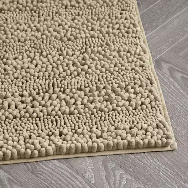 Covoraș baie din Chenille moale, strat antiderapant, 45×70 cm, Bej