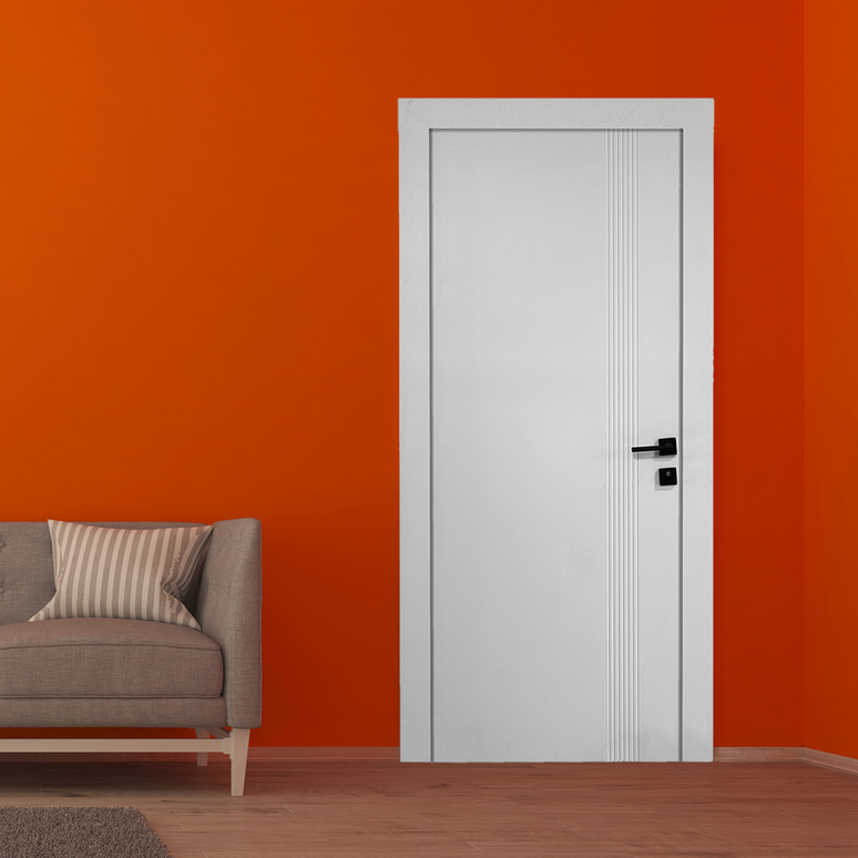 Ușă de interior albă JY-003 cu toc reglabil – stil modern minimalist, complet echipată, livrare rapidă www.olivy.ro