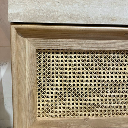 Set Mobilier Baie din Lemn Natur cu Oglindă LED – Design Modern & Premium