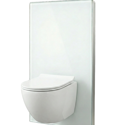 Rezervor WC aparent cu sticlă securizată și clapetă cromată dublu B01