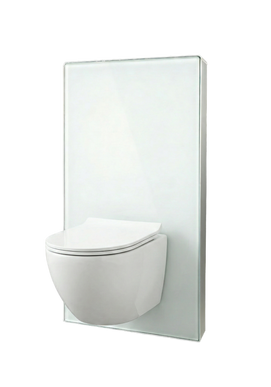 Rezervor WC aparent cu sticlă securizată și clapetă cromată dublu B01