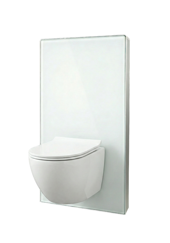 Rezervor WC aparent cu sticlă securizată și clapetă cromată dublu B01