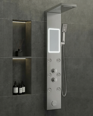 Panel de Duș Shiny Mirror – Design Modern cu Oglindă Integrată și Funcții Premium