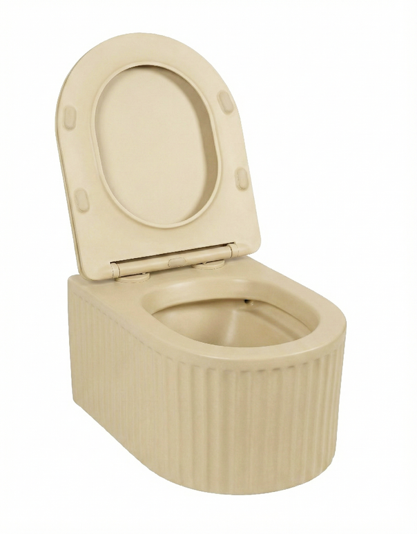 Vas WC Suspendat Rimless – Bej Mat Striat