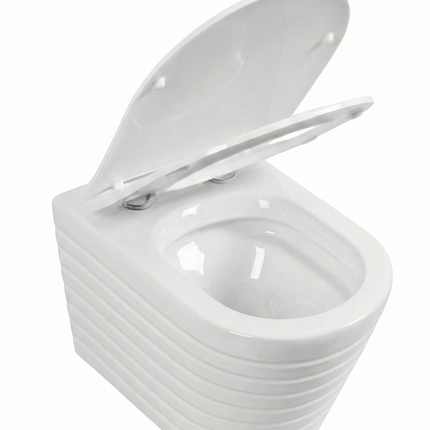 Vas WC Suspendat Rimless – Alb Lucios Striat