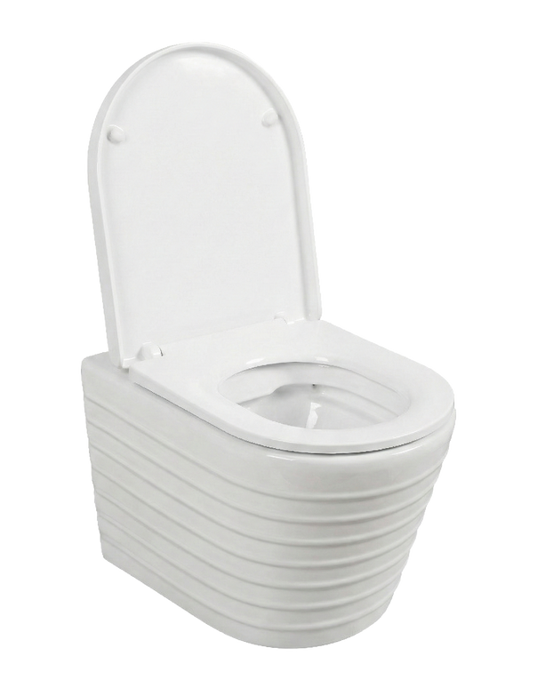 Vas WC Suspendat Rimless – Alb Lucios Striat