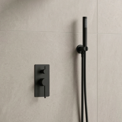 Set duș încastrat 2 funcții – Rical – Negru mat