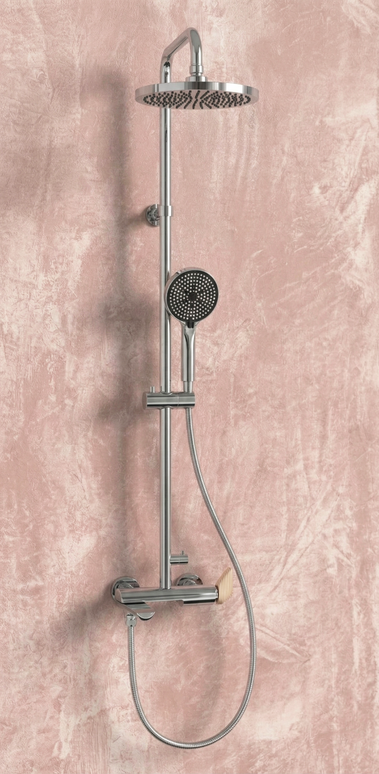 Coloană de duș 3 funcții – Mevai – Crom + Rose gold