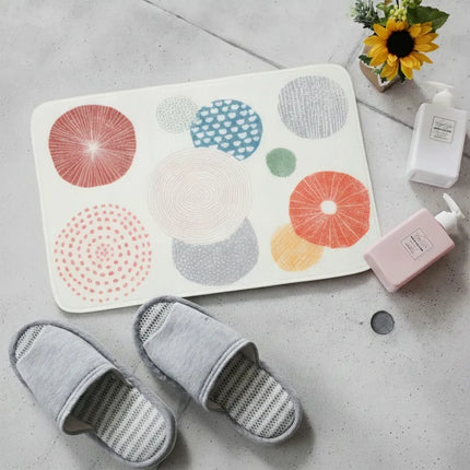 Covoraș baie absorbant, imitație cașmir, strat antiderapant, 40×60 cm, model geometric