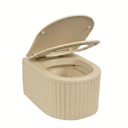 Vas WC Suspendat Rimless – Bej Mat Striat