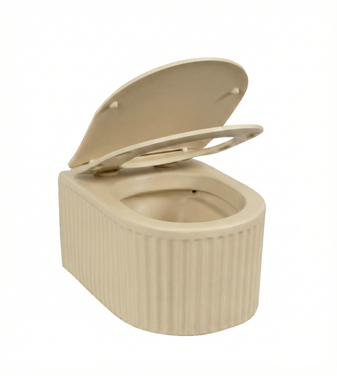 Vas WC Suspendat Rimless – Bej Mat Striat