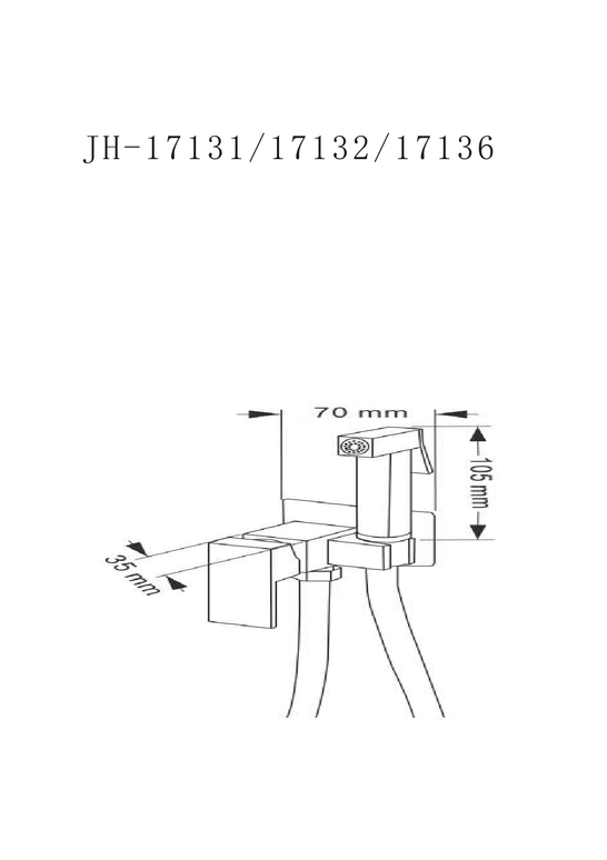 Set duș igienic JH-17136 cu baterie – auriu