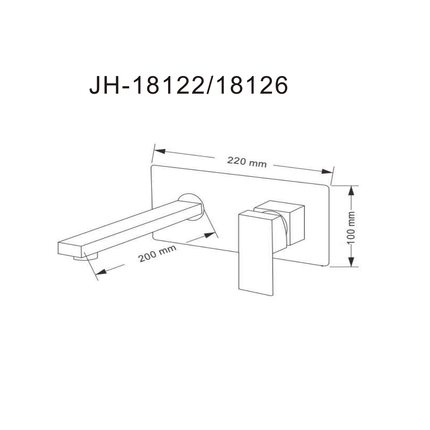 Baterie lavoar încastrată JH-18122 – negru mat
