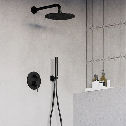 Set duș încastrat JH-19521 cu duș fix – negru mat