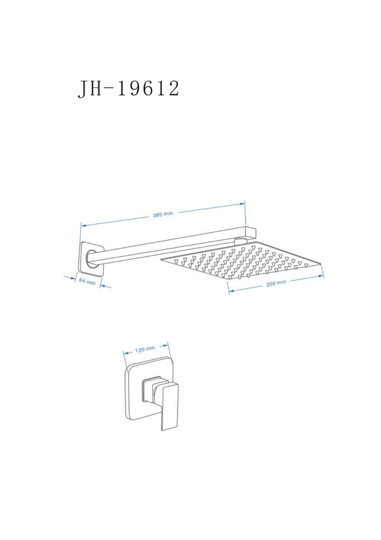 Set duș încastrat JH-19612 cu duș fix – auriu periat