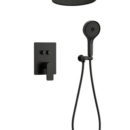 Set duș încastrat JH-2003-2 cu duș fix și pară de duș – negru mat