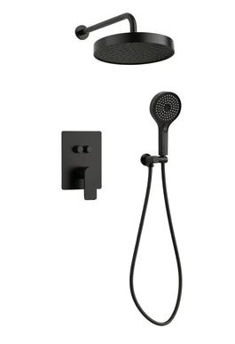 Set duș încastrat JH-2003-2 cu duș fix și pară de duș – negru mat
