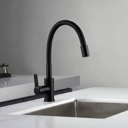 Baterie bucătărie 87019 – pipă flexibilă neagră – negru mat