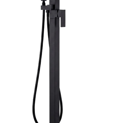 Baterie cadă freestanding JH-9001 cu duș de mână – negru mat