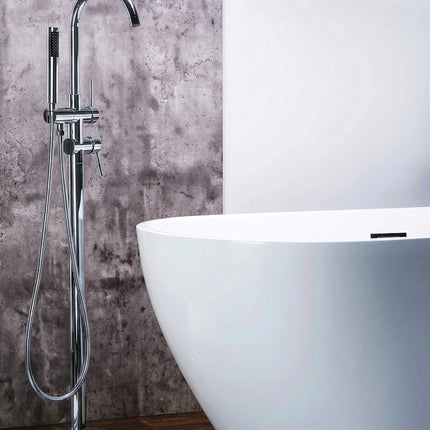 Baterie cadă freestanding JH-9002 cu duș de mână – crom