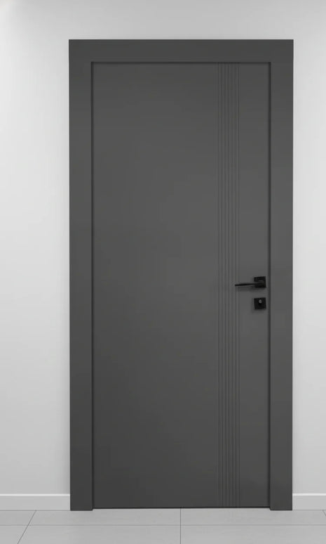 Usa JY 003 cu riflaj antracit lemn stratificat