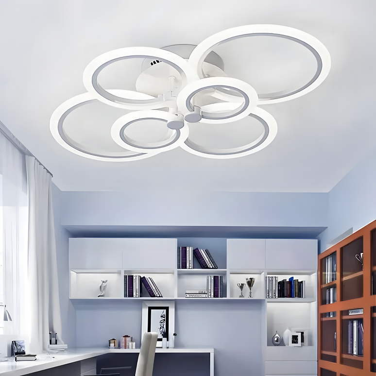 Lustra Led Slim Lighting Ring 132W 9240Lm, 6 Brate, Telecomanda si Intensitate Reglabila 6601/2X3 A