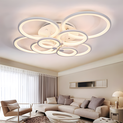 Lustra Led Lighting Ring 296W, Alba, 8 Brate Si Telecomanda, Intensitate Reglabila 6601/2x4 WT