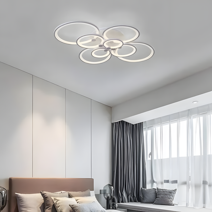 Lustra Led Lighting Ring 296W, Alba, 8 Brate Si Telecomanda, Intensitate Reglabila 6601/2x4 WT