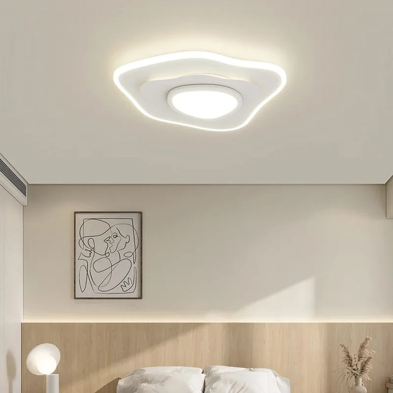 Lustra LED Abstract Glow G3835, cu telecomanda, 124W, 5000lm, alb, cu trei tipuri de lumina