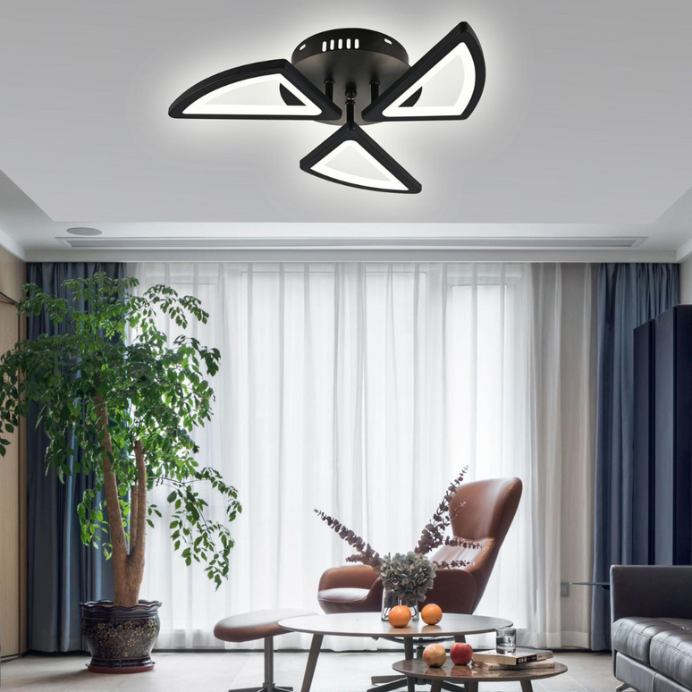 Lustra LED Ceiling Triangle 1, cu telecomanda, 60W, negru, cu trei tipuri de lumina G3858/X3 BK LMX