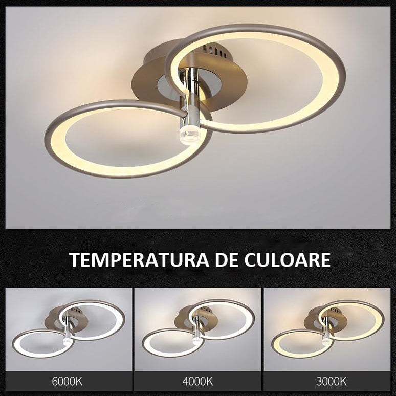 Lustra LED Circle Concept 2, cu telecomanda, 58W, 3000lm, gri, cu trei tipuri de lumina 9246/2S